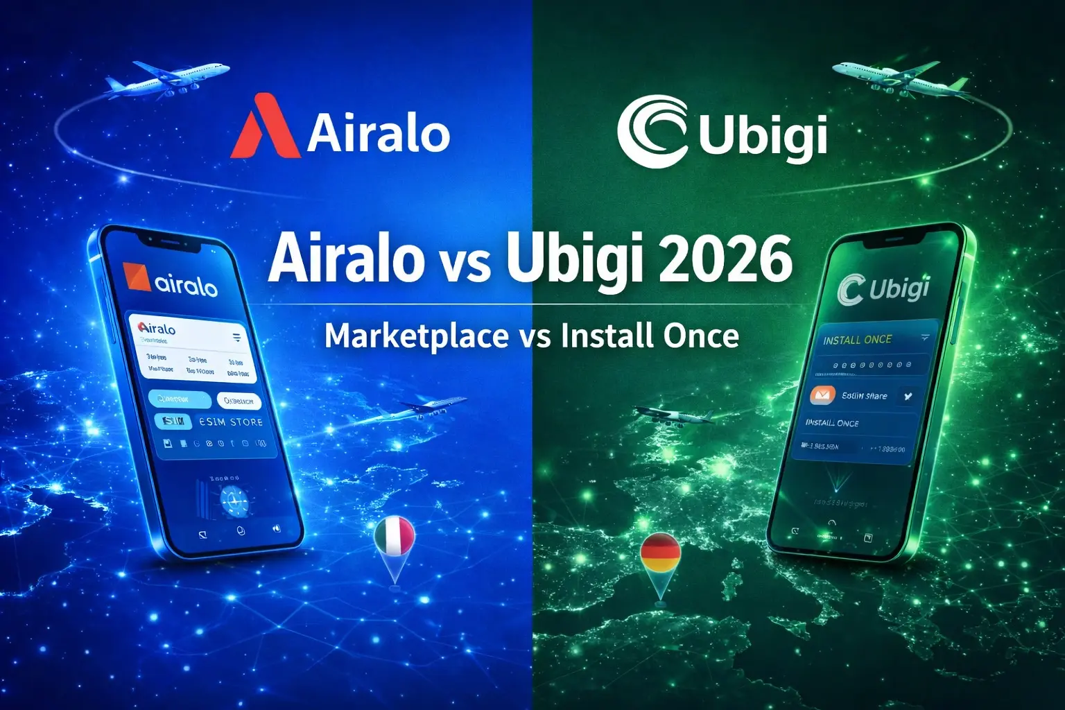 Airalo vs Ubigi 2026 Europe eSIM comparison