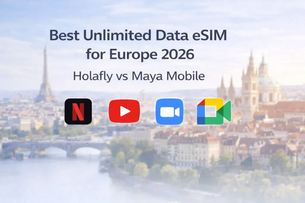 best unlimited data esim europe 2026 holafly vs maya mobile
