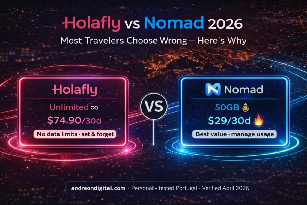 Holafly vs Nomad Europe 2026 which is better unlimited vs 50GB $29 vs $74.90