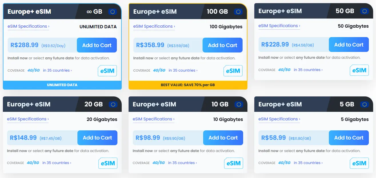 Maya Mobile Europe prepaid and unlimited pricing plans