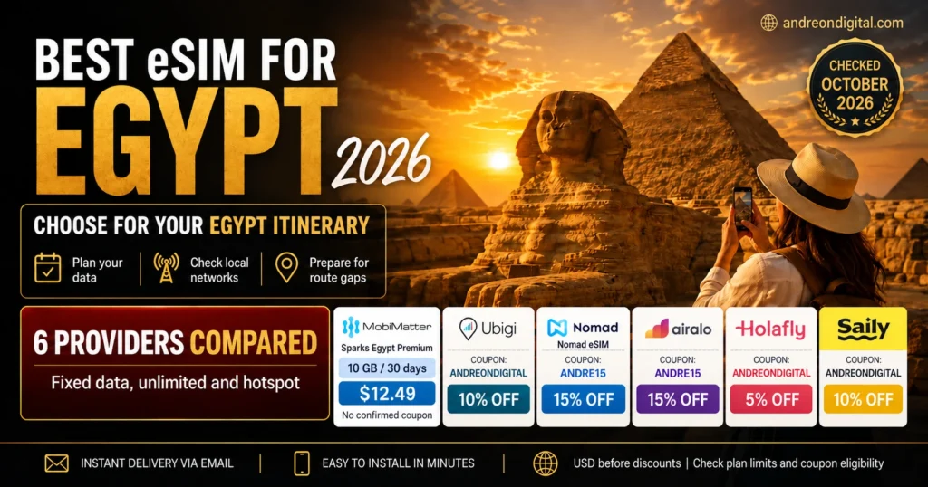 Best eSIM for Egypt 2026: Plans, Networks and Nile Cruise Limits