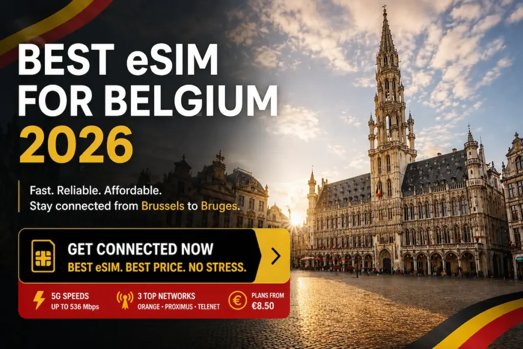 Best eSIM for Belgium 2026 with prices and coverage in Brussels Grand Place
