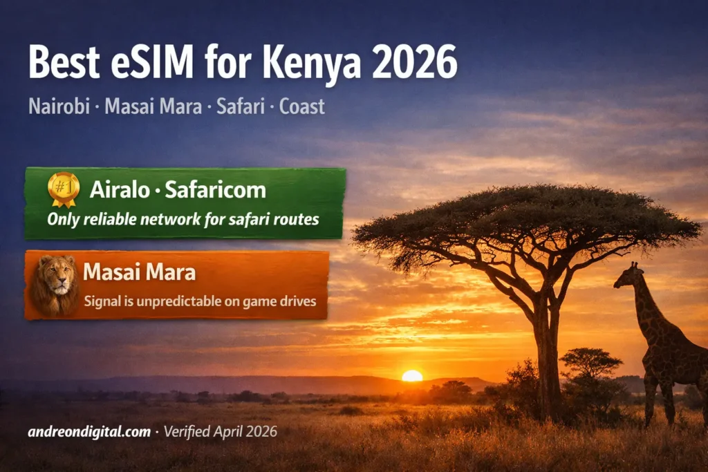 best esim for kenya 2026 safari coverage airalo safaricom masai mara signal guide