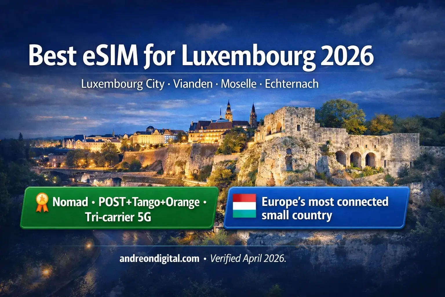 Best eSIM for Luxembourg 2026 with full coverage in Luxembourg City Vianden Moselle and Echternach