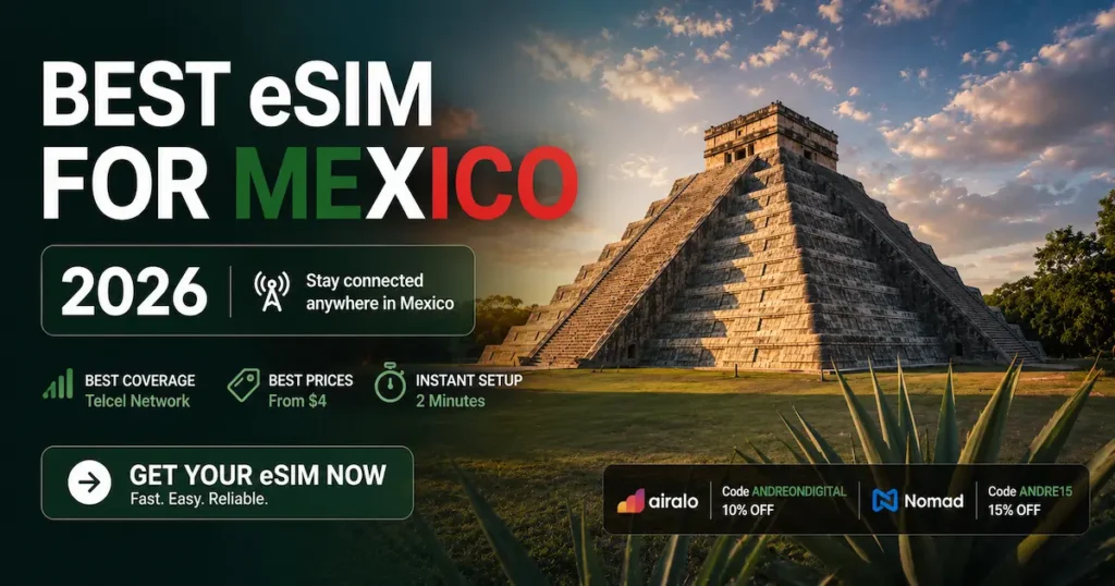 best esim mexico 2026 airalo nomad telcel coverage chichen itza unlimited esim plans mexico travel