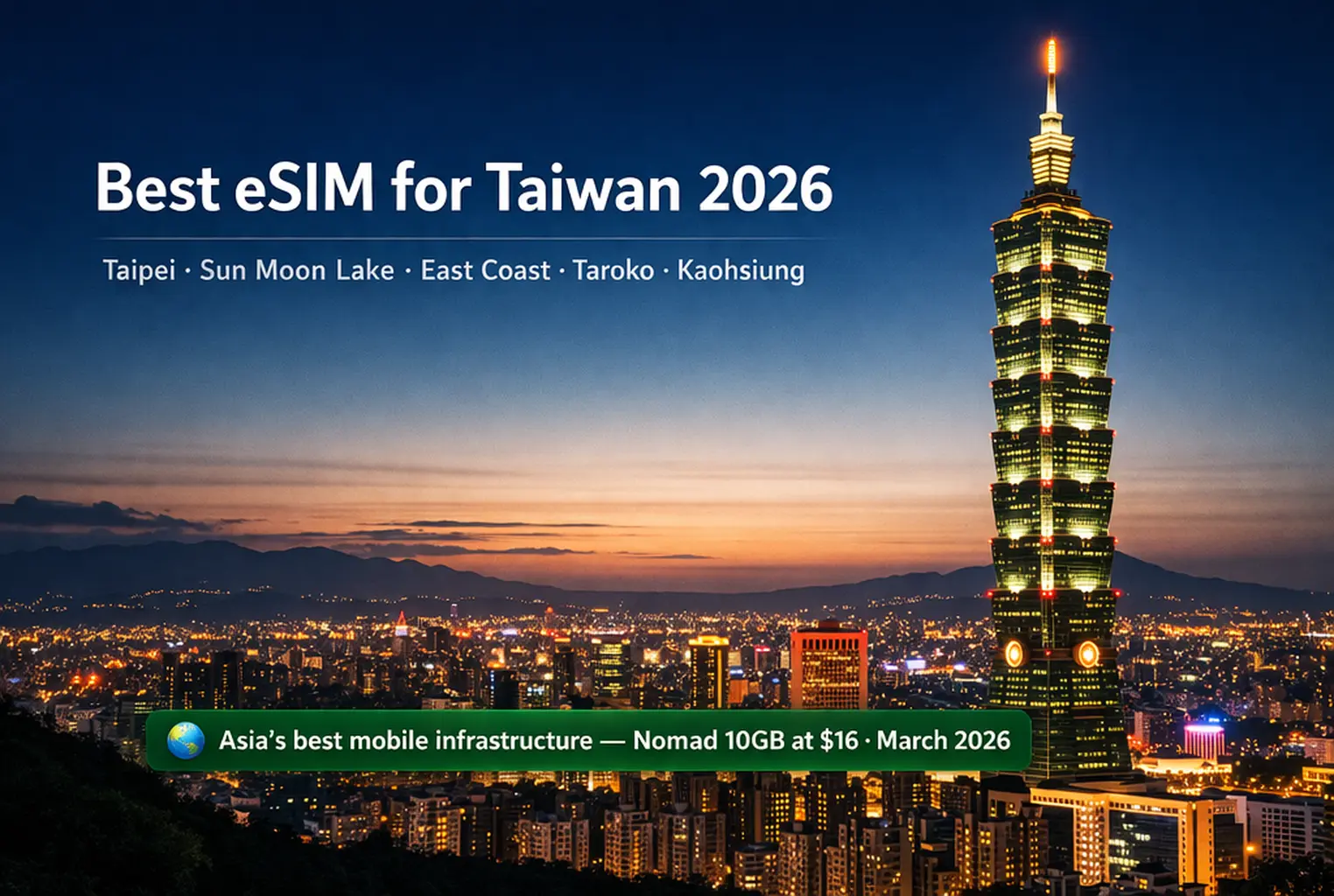 best esim taiwan 2026 taipei 101 skyline fast 5g travel internet taiwan guide