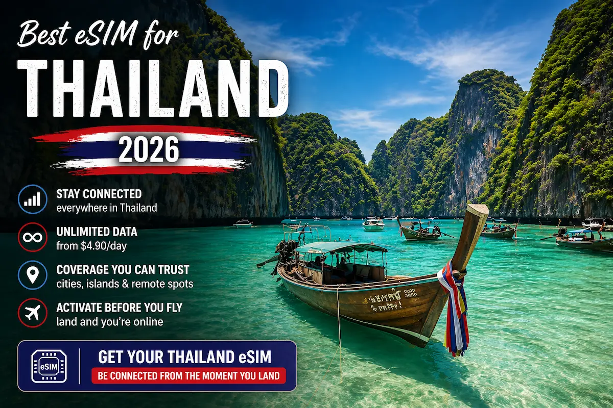 Best eSIM for Thailand 2026 with unlimited data tested across Phuket, Krabi and Koh Phi Phi with strong coverage on islands and cities