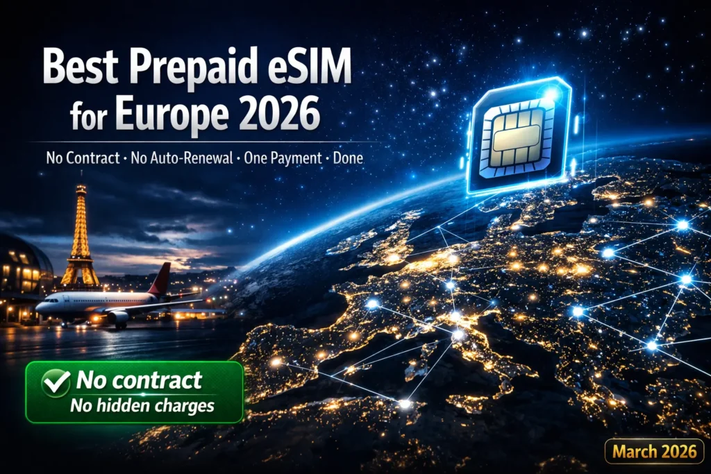 best prepaid esim europe 2026 no contract nomad holafly airalo ubigi maya mobile one payment