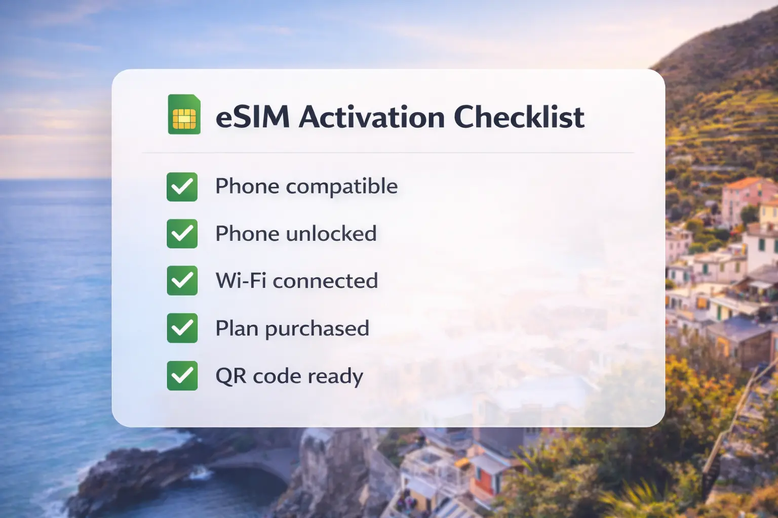 esim activation checklist before europe trip