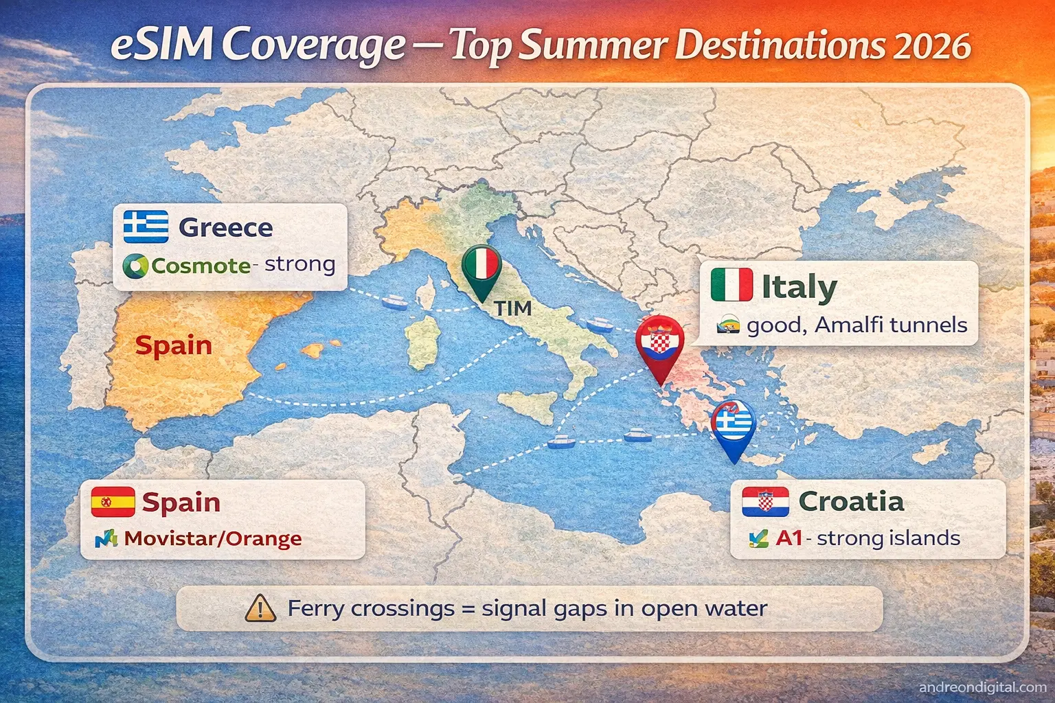 esim coverage greece spain italy croatia summer 2026