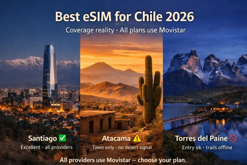 best esim chile coverage santiago atacama torres del paine movistar