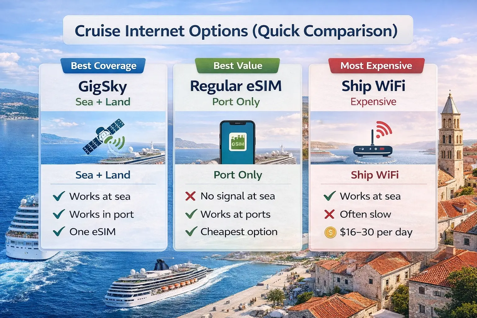 best esim for a european cruise internet comparison