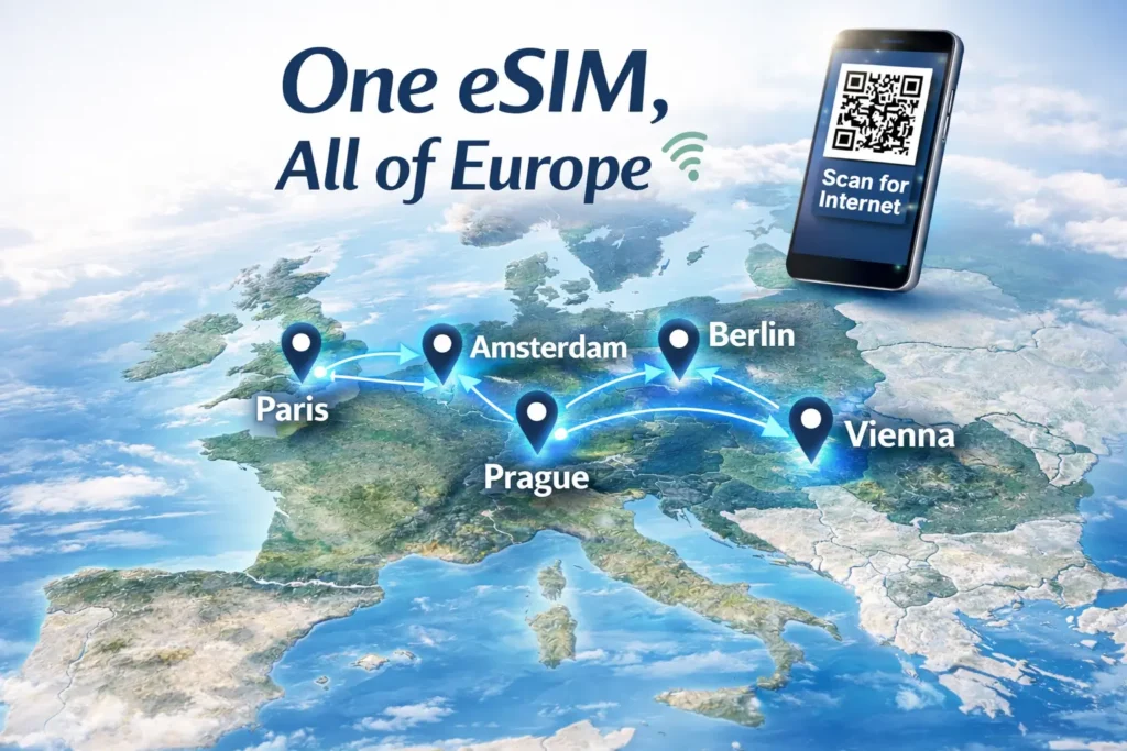 one esim multiple european countries 2026