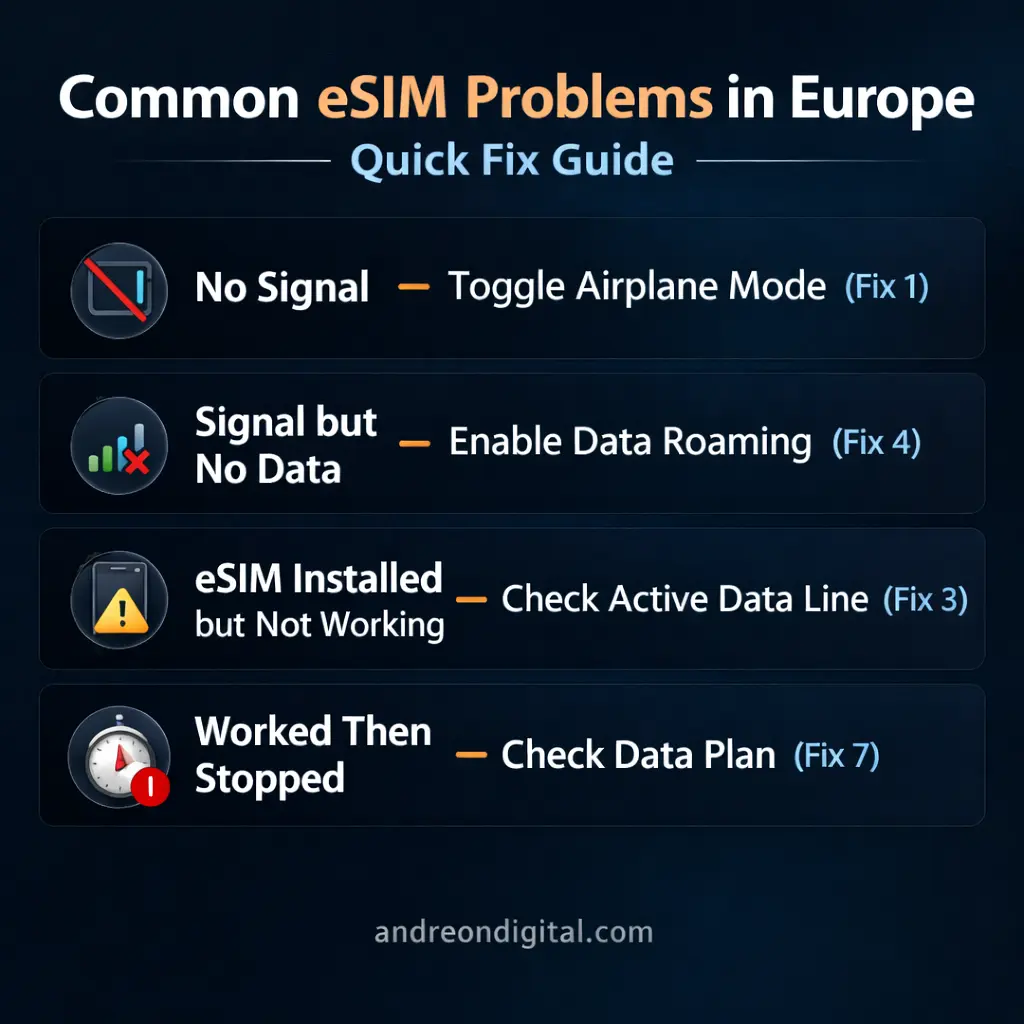eSIM not working in Europe quick fix guide