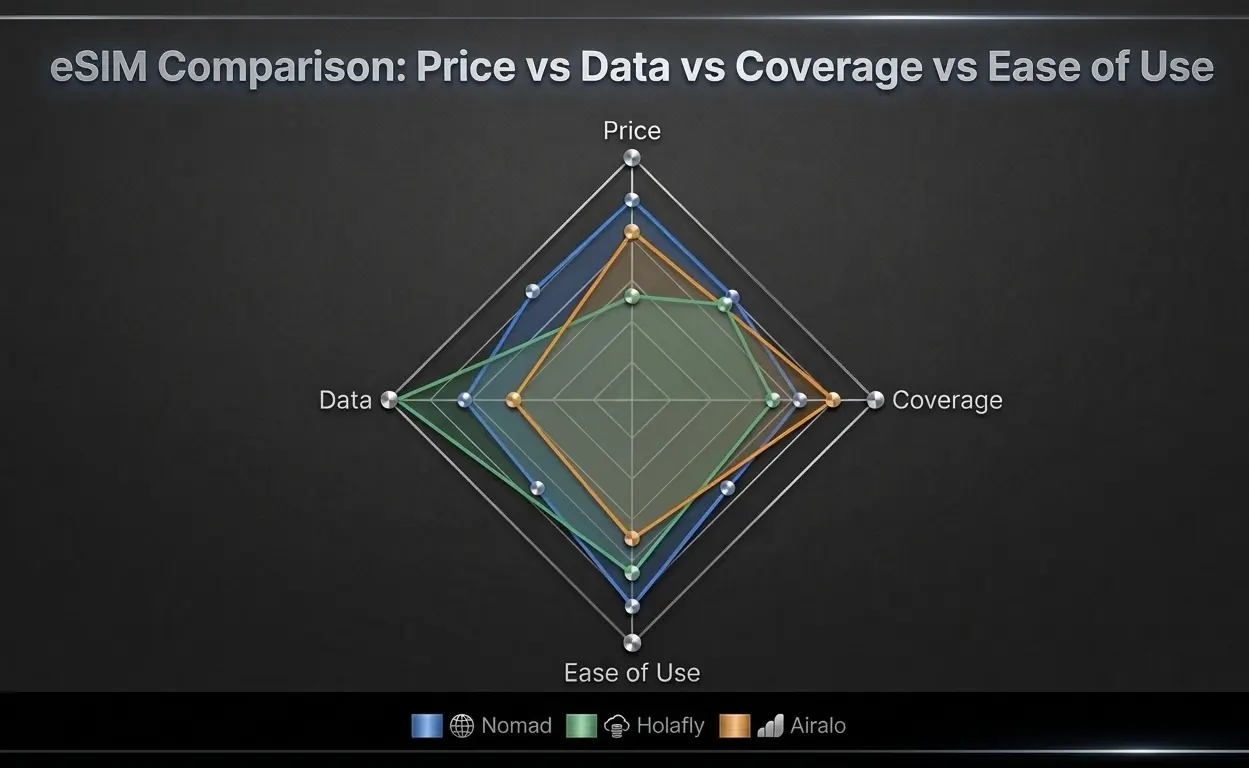 esim provider scores price data coverage ease of use 2026