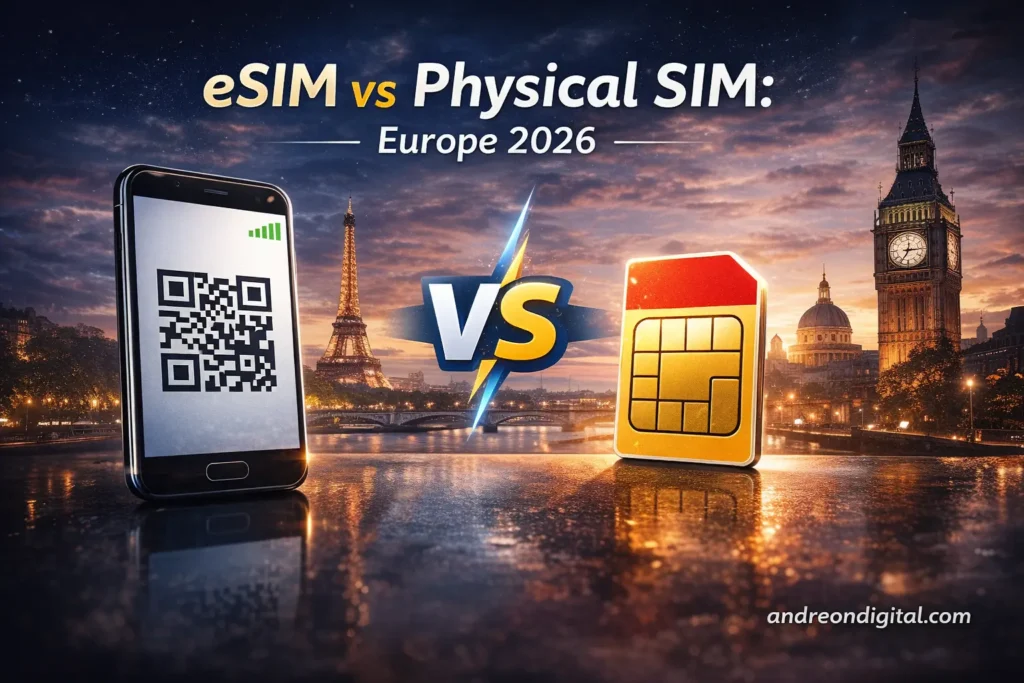 esim vs physical sim europe travel comparison 2026