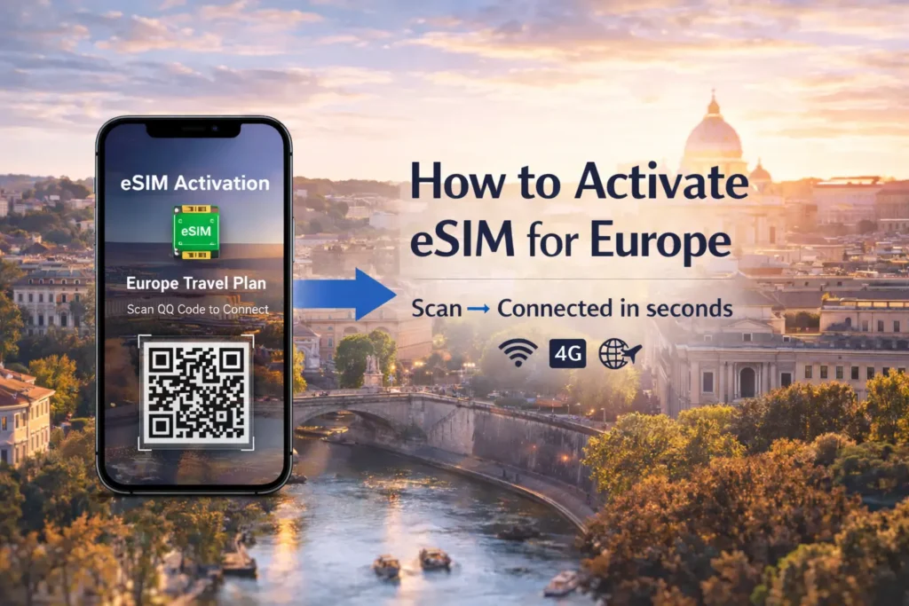 how to activate esim for europe trip step by step 2026