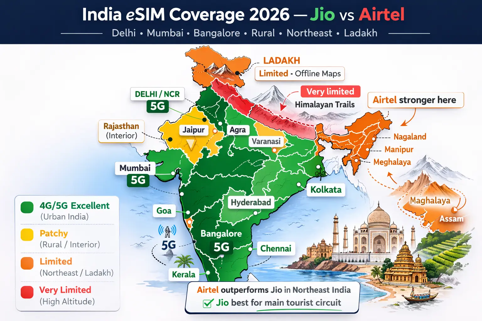 best esim for india taj mahal travel