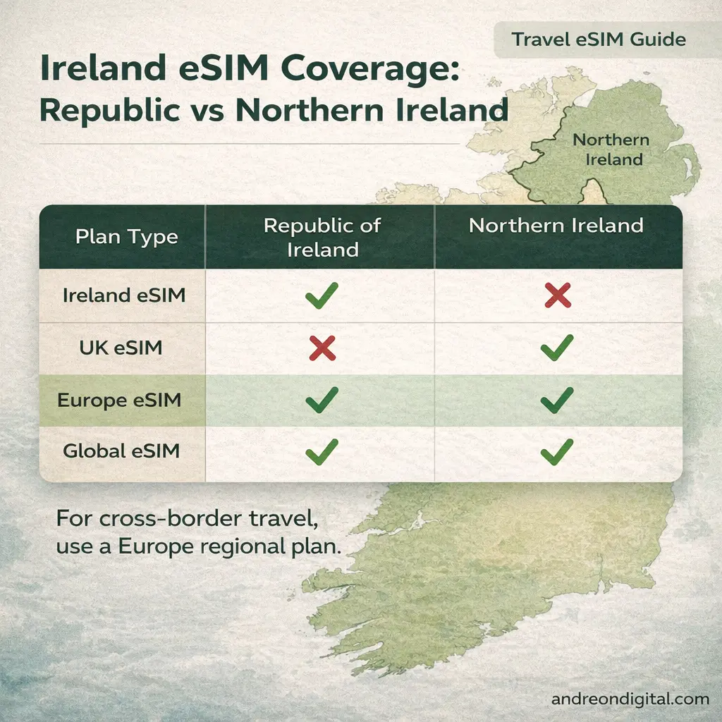 ireland esim northern ireland coverage republic
