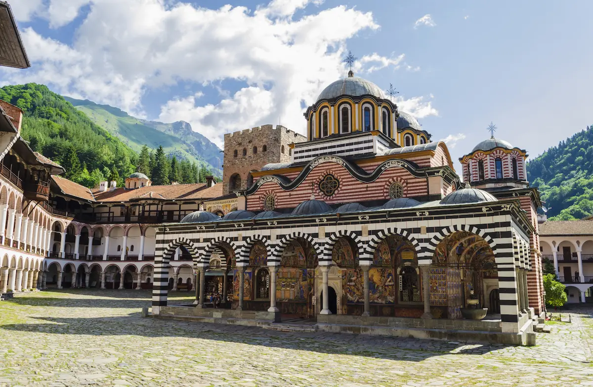 Rila Monastery Bulgaria surrounded by mountains — best eSIM for Bulgaria travel in 2026