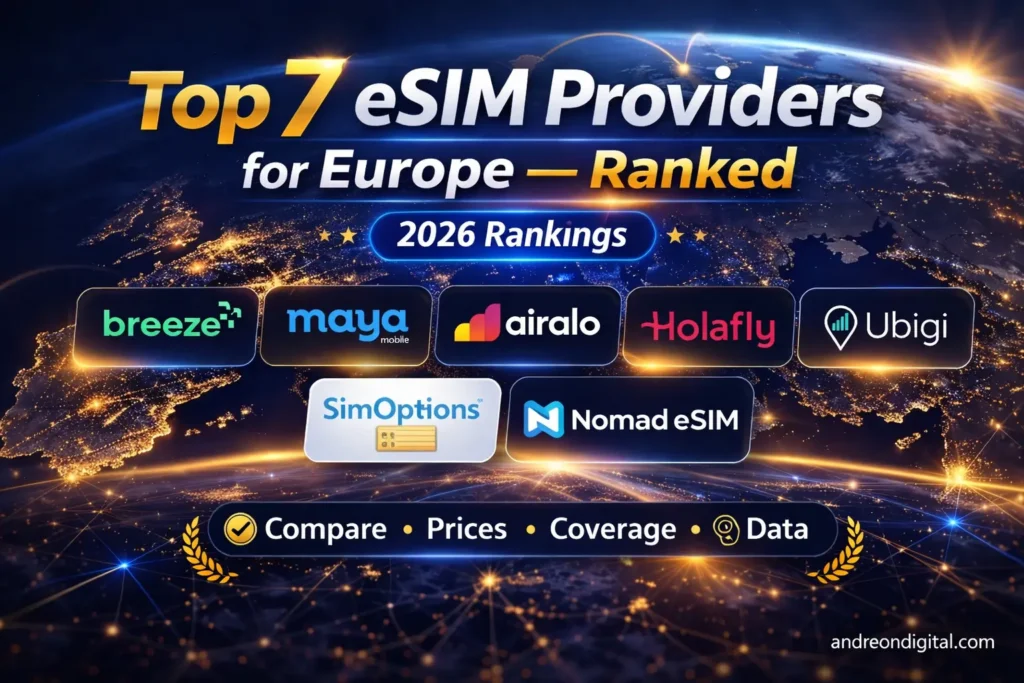 top 7 esim providers europe ranked 2026
