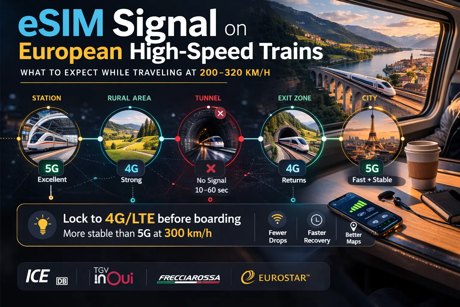 best esim for train travel in europe high speed train