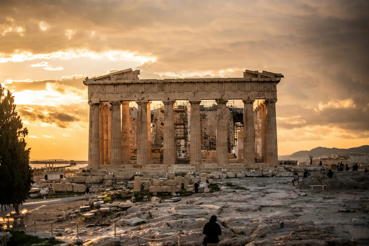 Acrópolis Atenas atardecer Partenón Grecia vista panorámica mejor eSIM Grecia 2026 cobertura Atenas