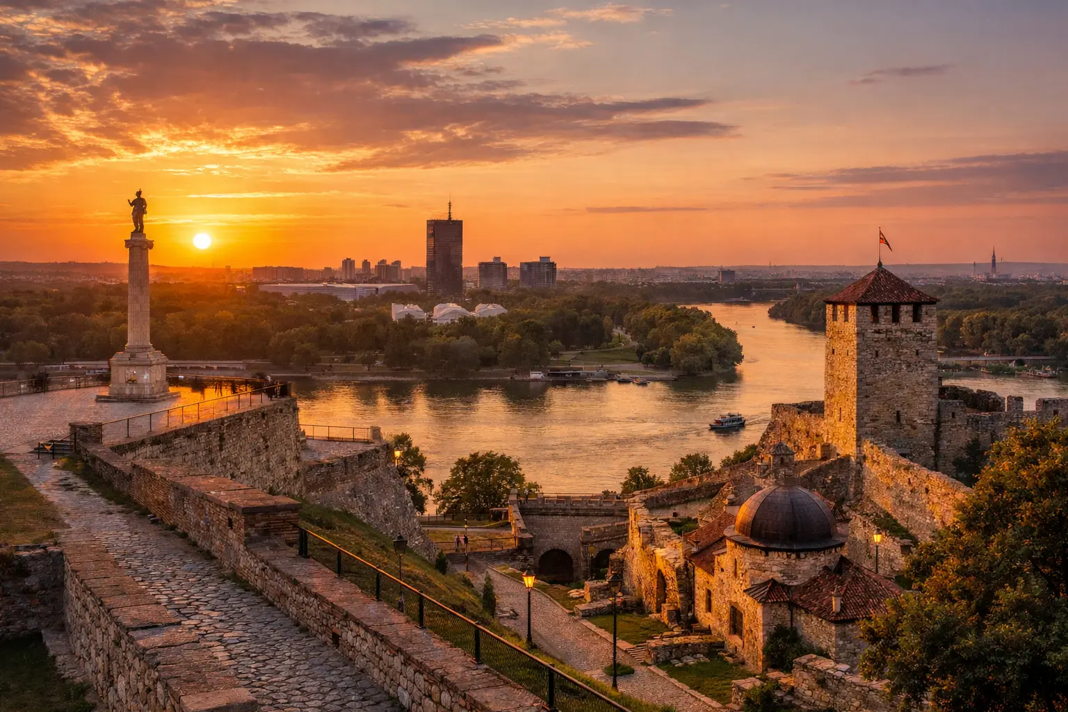 best esim for serbia 2026 belgrade fortress sunset danube sava view