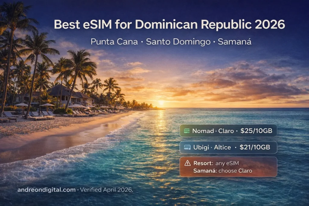 best esim for dominican republic 2026 punta cana samana coverage claro vs altice comparison