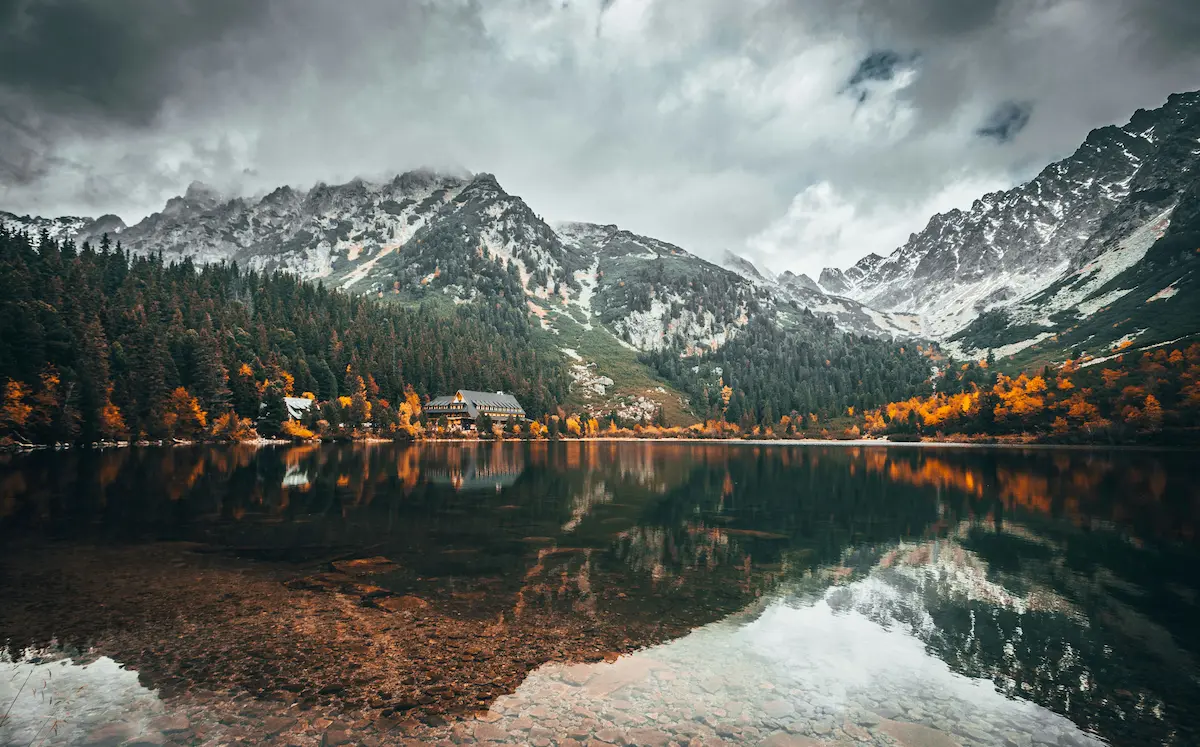 High Tatras Slovakia lake mountains fall colors reflection best eSIM Slovakia 2026 coverage remote areas