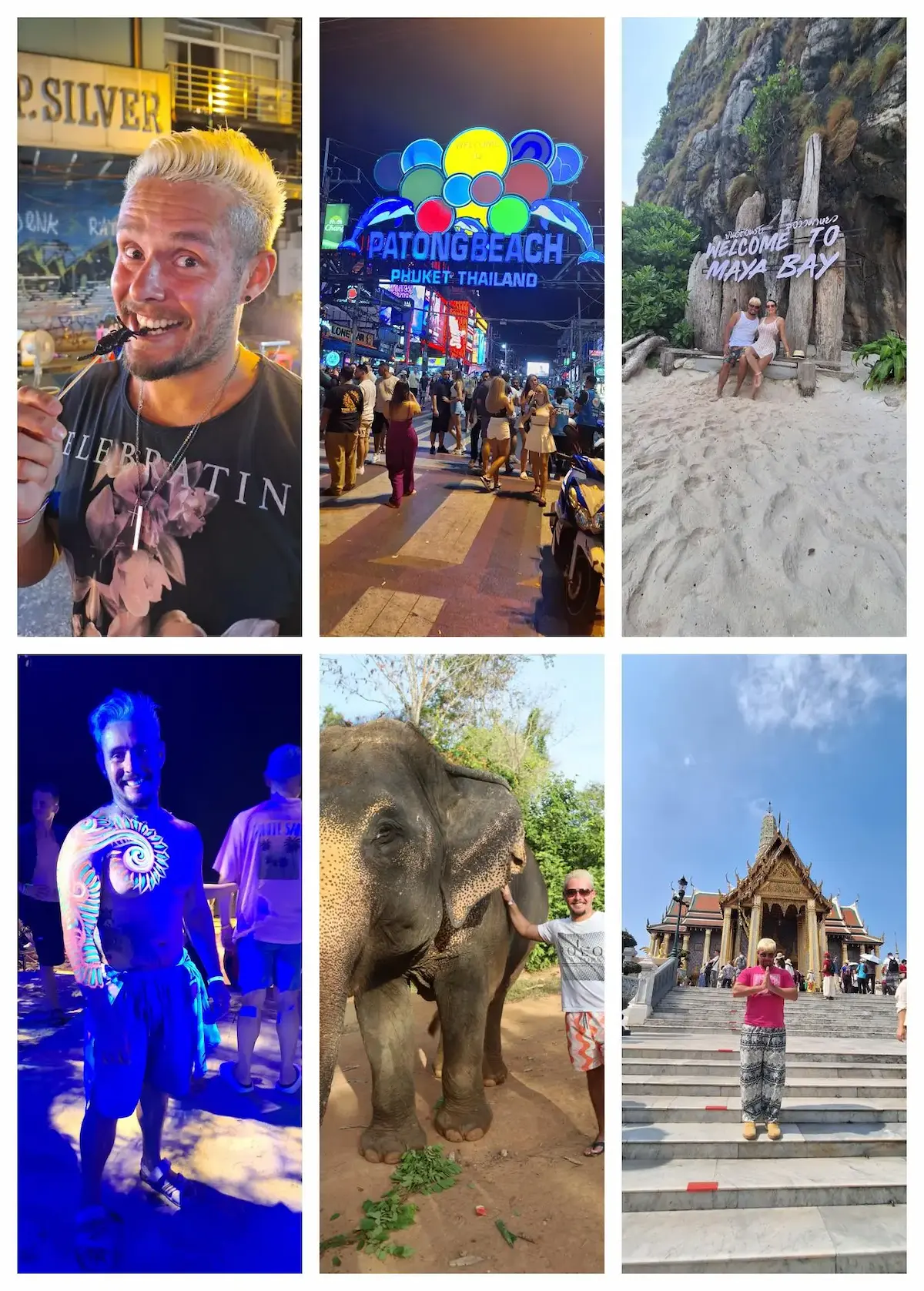 experiencia real en Tailandia 2026 Phuket Patong Beach Maya Bay elefantes y templos usando eSIM de viaje