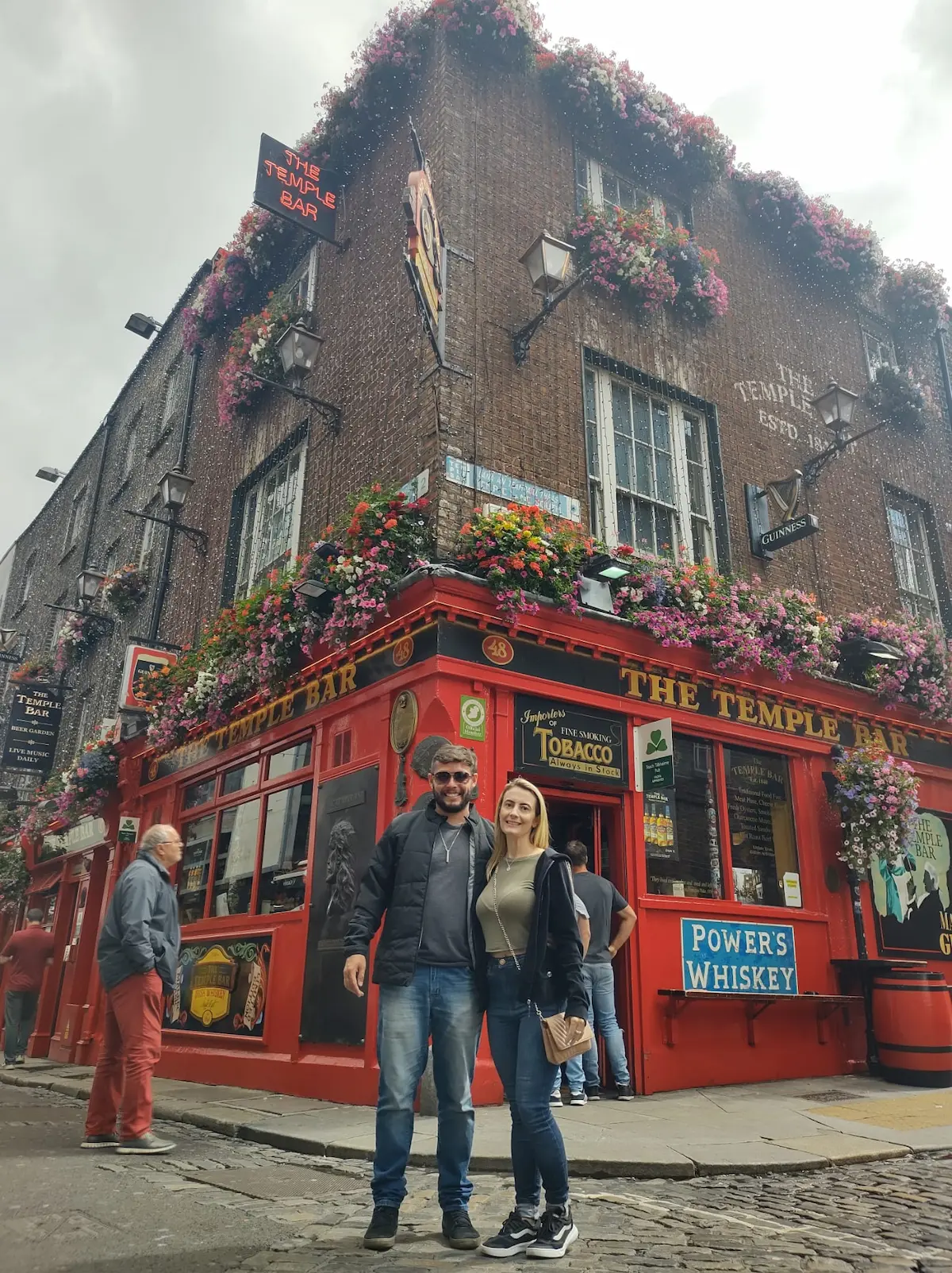 Andre and Nicoli at Temple Bar in Dublin Ireland during their Europe journey and life abroad experience