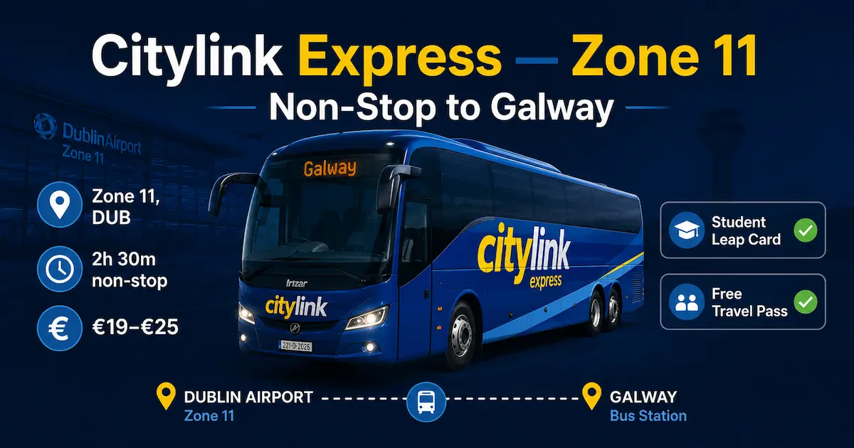 citylink express coach dublin airport to galway zone 11 non stop transfer 2026