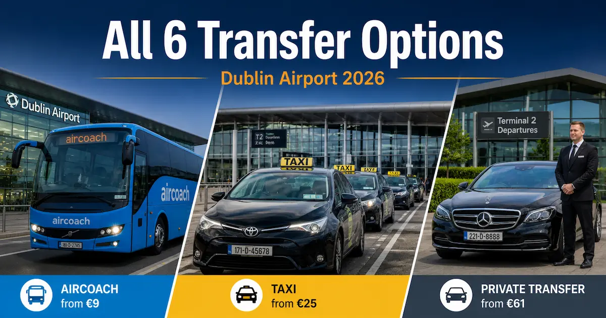 dublin airport transfer options 2026 bus taxi coach private transfer comparison