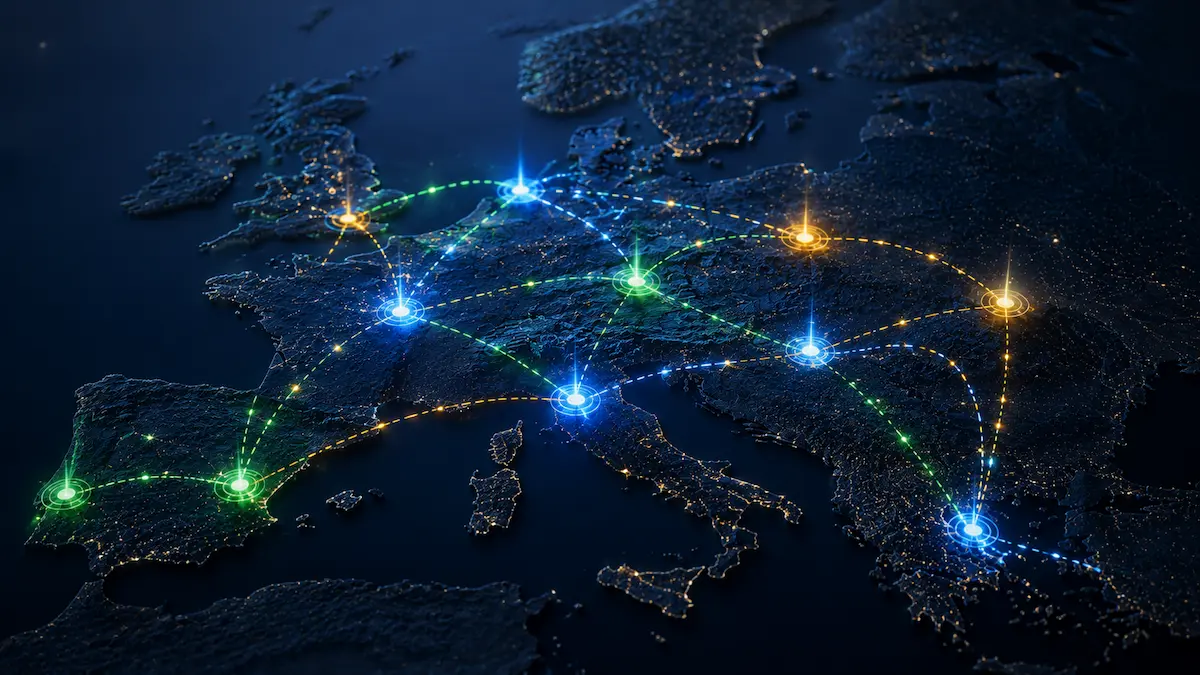 europe travel route map esim auto switching carriers across multiple countries one plan