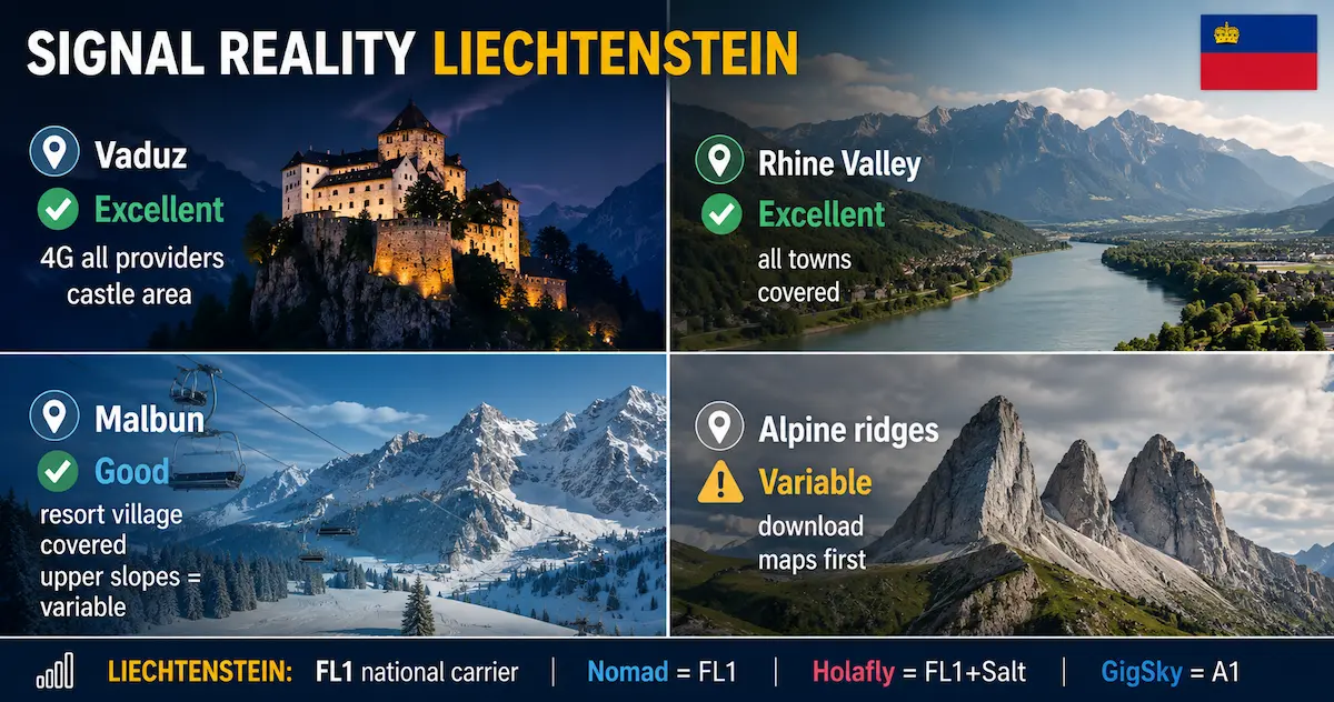 liechtenstein esim coverage map 2026 vaduz malbun rhine valley alpine ridges fl1 nomad holafly gigsky