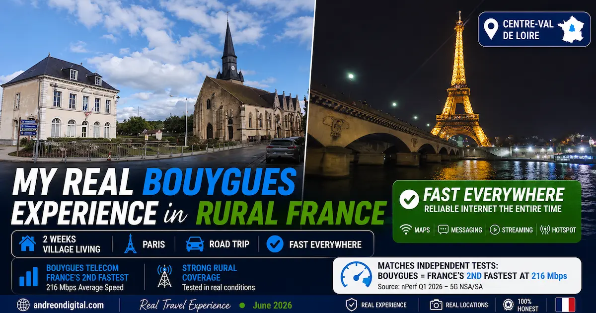 bouygues france rural real test la bazoche gouet centre val de loire france 2026 coverage paris road trip experience