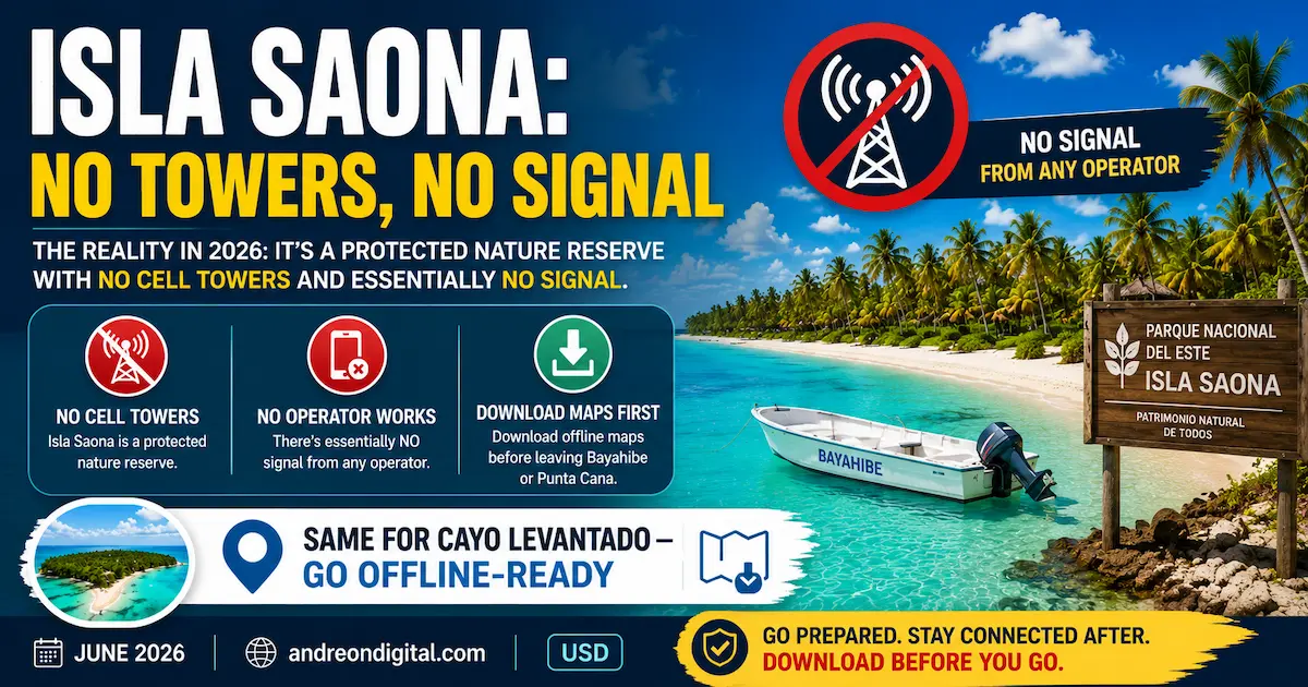 Isla Saona Has No Signal 2026 — Download Maps First dominican republic isla saona no signal 2026 nature reserve no cell towers offline maps cayo levantado