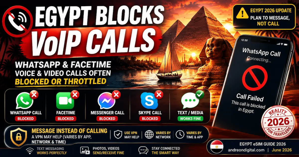 egypt blocks voip 2026 whatsapp facetime messenger skype calls blocked throttled message instead esim vpn