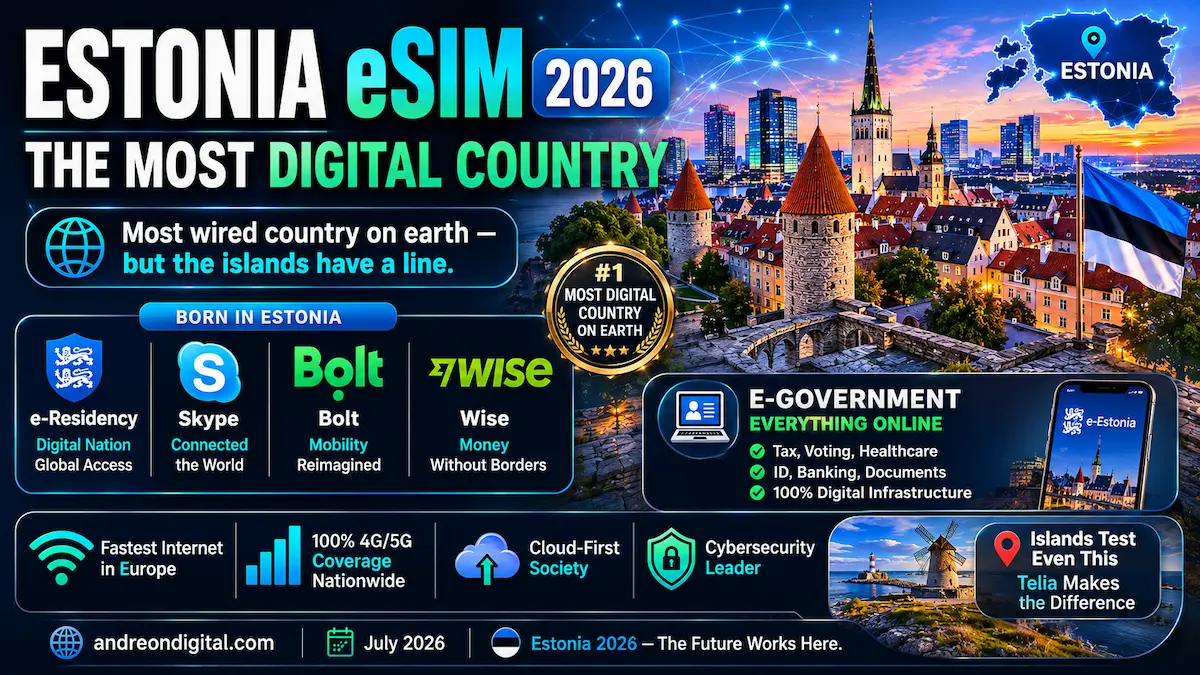 Estonia eSIM 2026 — The Most Digital Country estonia esim 2026 most digital country skype bolt wise e-residency e-government tallinn wired data everything