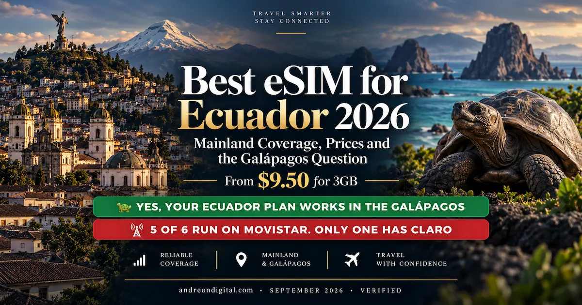 best esim ecuador 2026 quito guayaquil cuenca galapagos coverage claro movistar prices compared providers