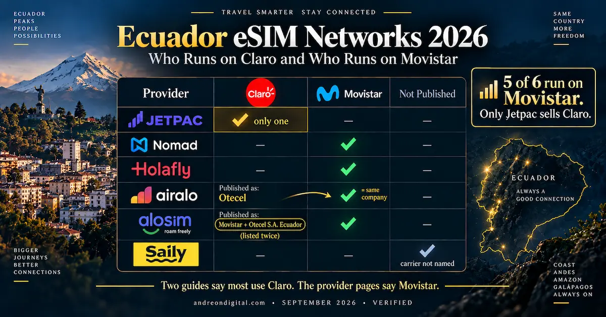ecuador esim networks 2026 jetpac claro only airalo otecel movistar nomad holafly alosim saily not published