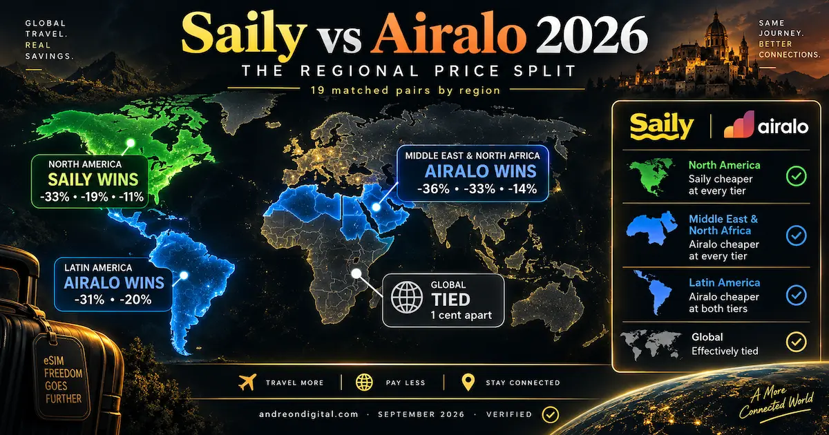 saily vs airalo 2026 regional price split saily wins north america airalo wins middle east latin america global tied