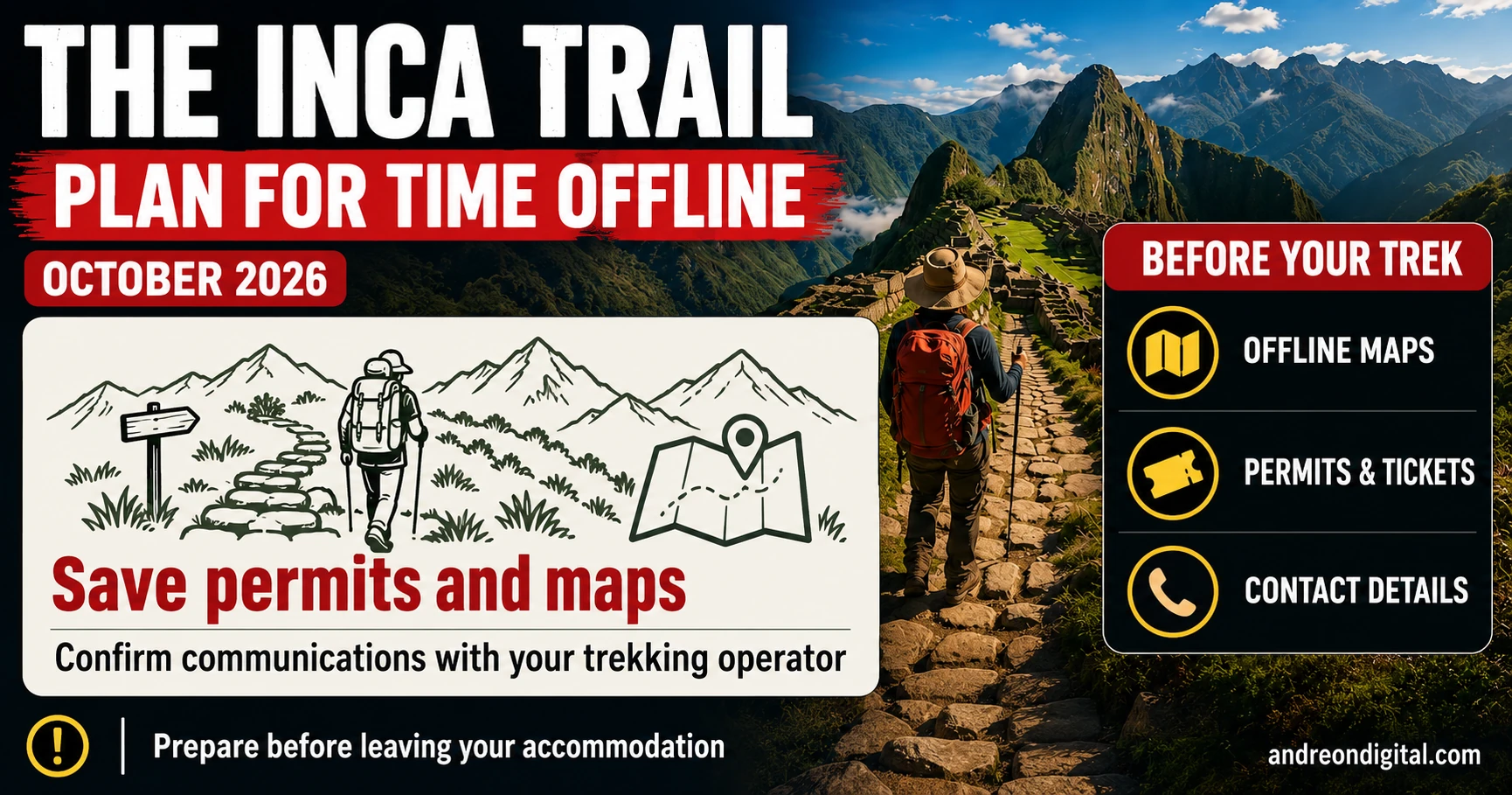 Offline preparation for the Inca Trail, Salkantay and Lares routes in Peru Offline preparation for the Inca Trail, Salkantay and Lares routes in Peru