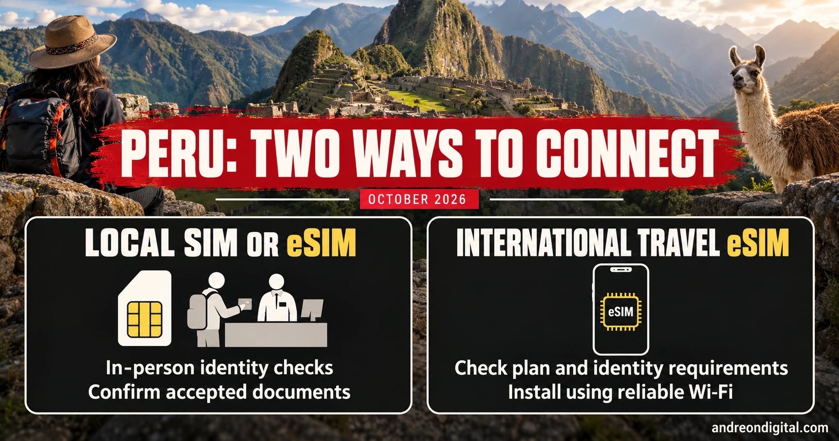International travel eSIM versus local Peruvian SIM: check documents and activation International travel eSIM versus local Peruvian SIM: check documents and activation