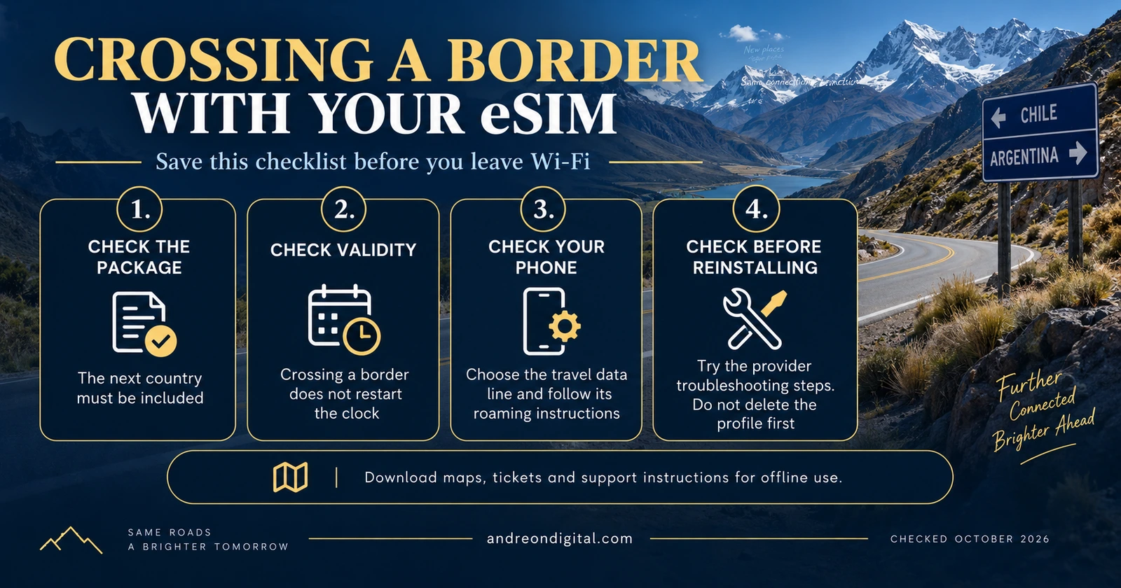 Four checks before crossing a South American border with a travel eSIM