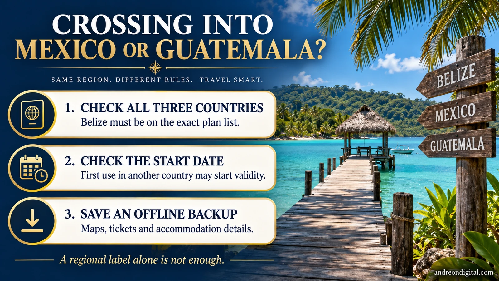 Checklist for a Belize, Mexico and Guatemala itinerary using a regional or global eSIM