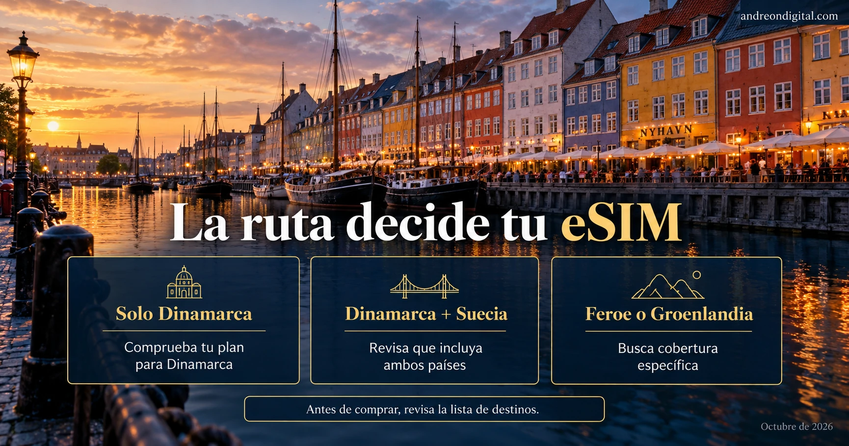 Cómo elegir una eSIM para Dinamarca, Suecia, las Feroe o Groenlandia según el itinerario