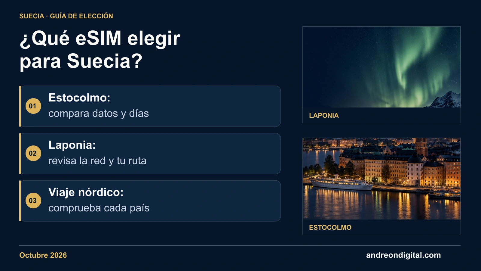 Cómo elegir una eSIM para Suecia según Estocolmo, Laponia y un viaje nórdico