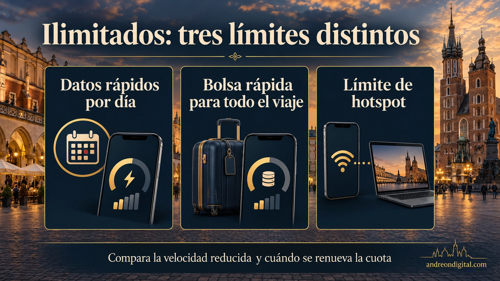 Diferencia entre bolsa rápida total, cuota diaria y límite de hotspot
